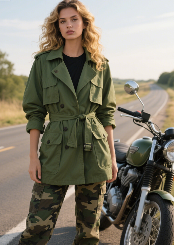 Tailored Wool Blend Trench Coat